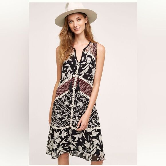 Anthropologie Floreat Grasslands Midi Dress, Size 6 - Picture 1 of 16